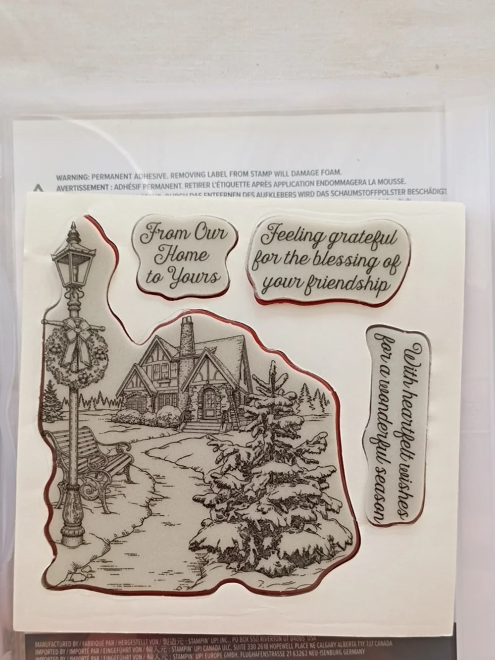 EUC Stampin' Up! Light Me Home Cling Stamp Set - Retired Christmas